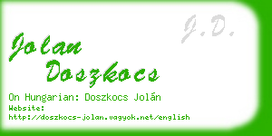 jolan doszkocs business card